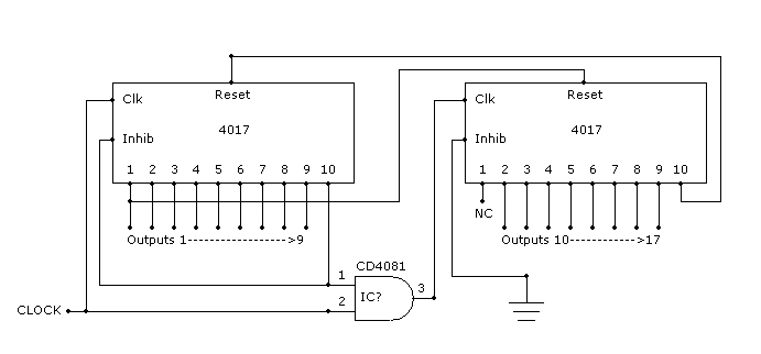 Cd4017be схема включения