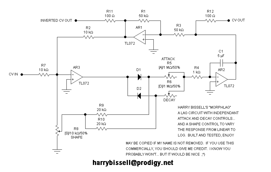 electro-music.com wiki | Schematics / Harry Bissells Morphlag Circuit