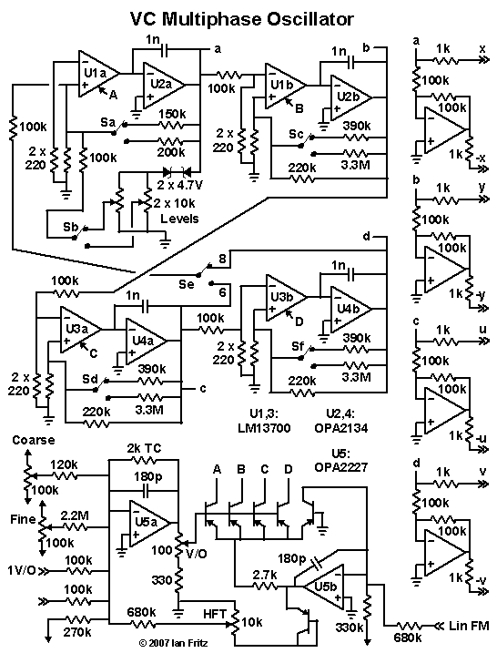 electro-music.com wiki | Schematics / VC Multiphase Oscillator By Ian Fritz