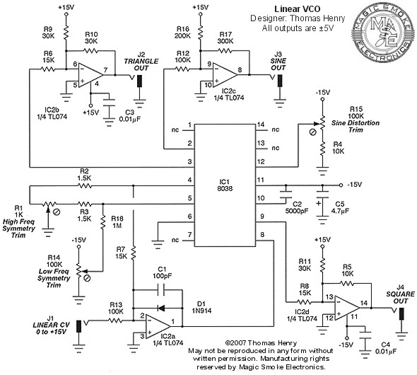 Схема генератора на icl8038