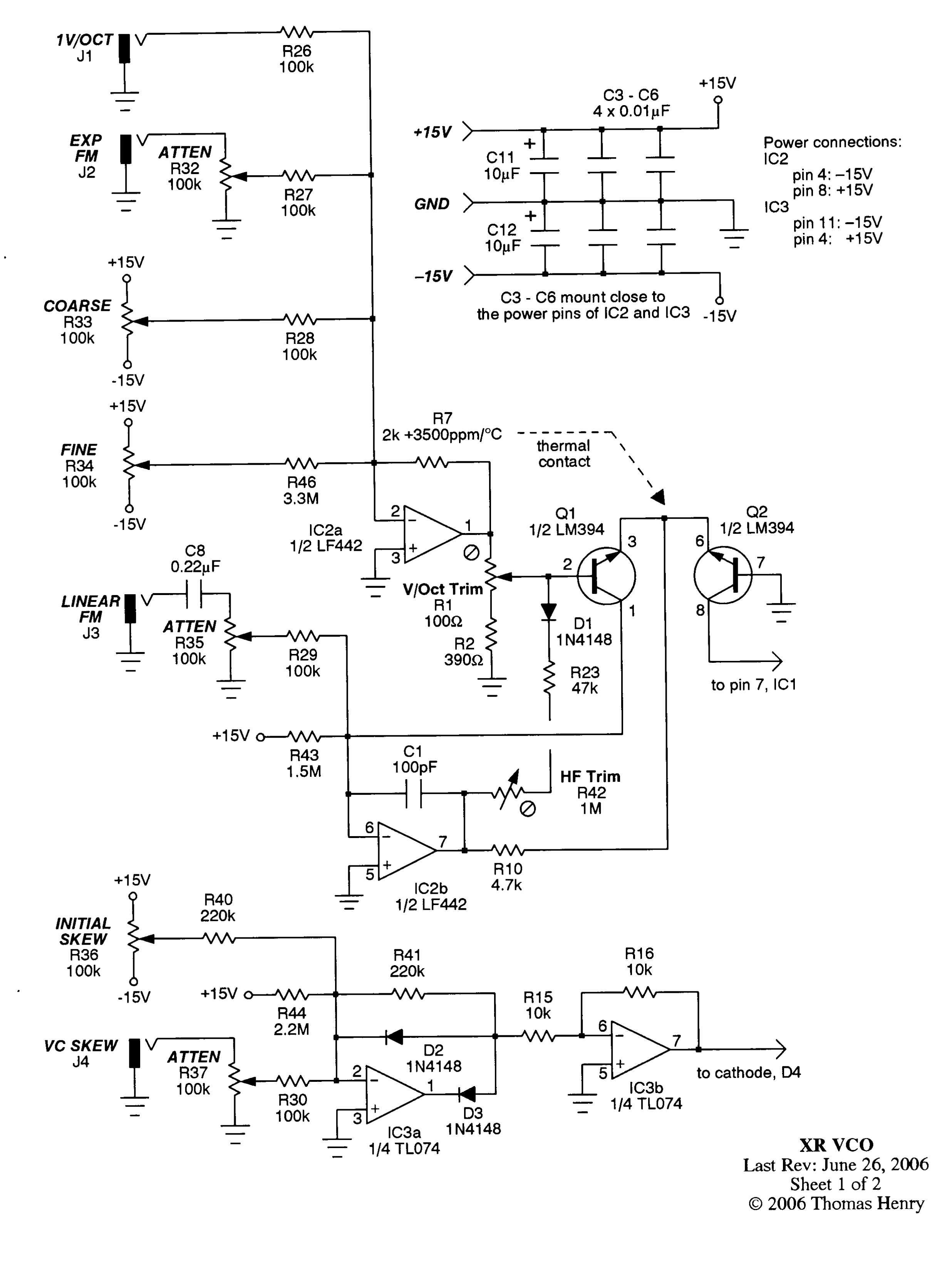 electro-music.com wiki | Schematics / The XR-VCO Project